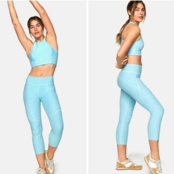 Outdoor Voices Aqua Blue Leggings Medium - Picture 1 of 4